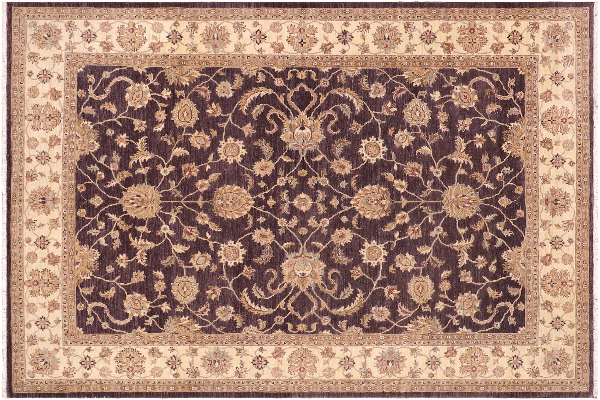 handmade Traditional Kafkaz Purple Beige Hand Knotted RECTANGLE 100% WOOL area rug 9x12
