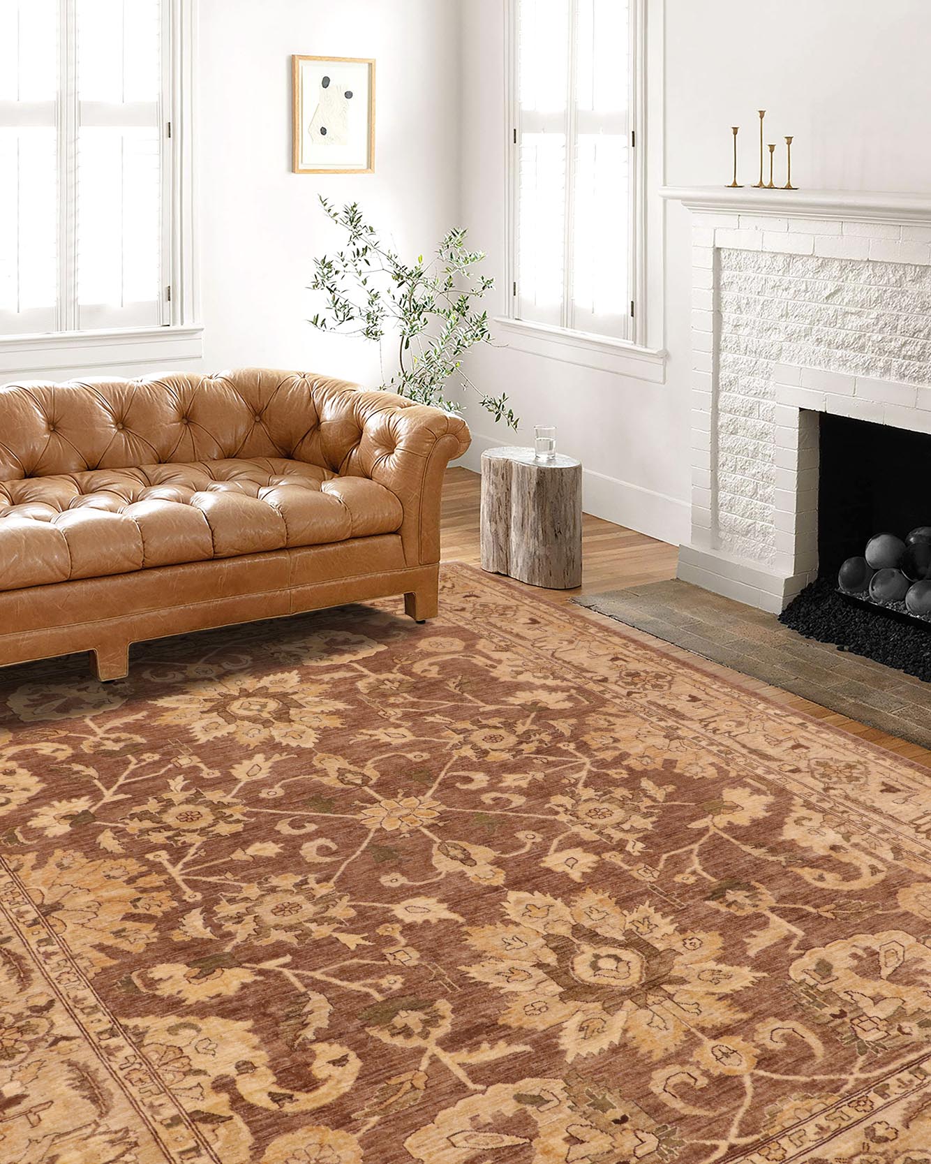 handmade Traditional Kafkaz Brown Beige Hand Knotted RECTANGLE 100% WOOL area rug 8x11