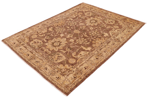 handmade Traditional Kafkaz Brown Beige Hand Knotted RECTANGLE 100% WOOL area rug 8x11