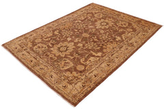 handmade Traditional Kafkaz Brown Beige Hand Knotted RECTANGLE 100% WOOL area rug 8 x 11