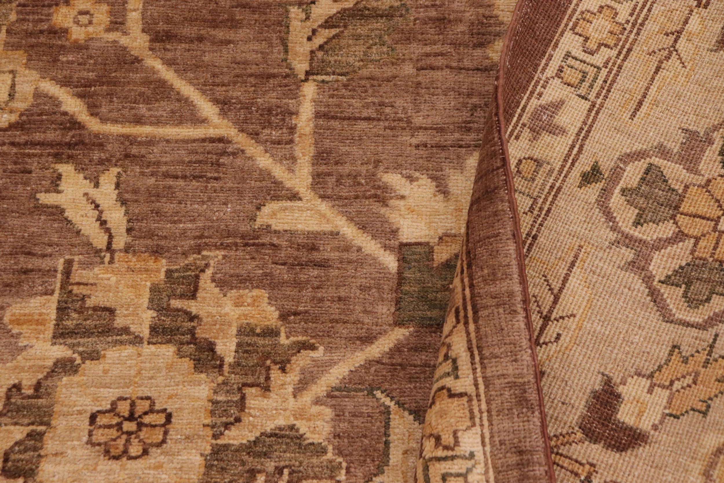 handmade Traditional Kafkaz Brown Beige Hand Knotted RECTANGLE 100% WOOL area rug 8x11