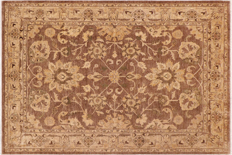 Oriental Ziegler Theresa Brown/Beige Hand Knotted Wool Rug - 8'5'' x 11'5''