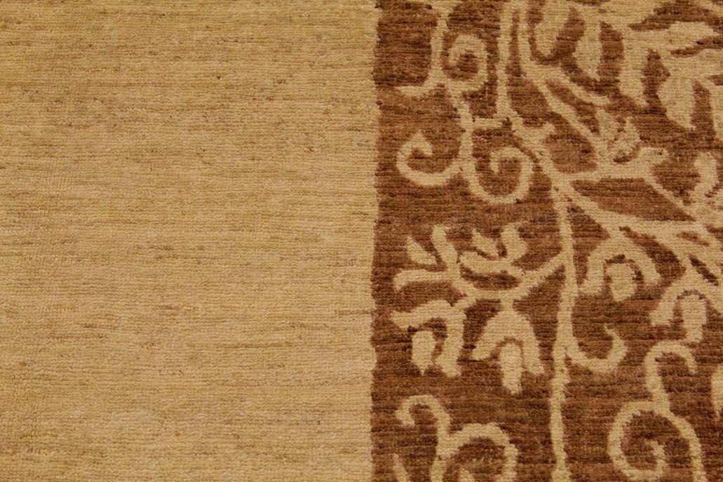 handmade Modern Kafkaz Tan Brown Hand Knotted RECTANGLE 100% WOOL area rug 9 x 12