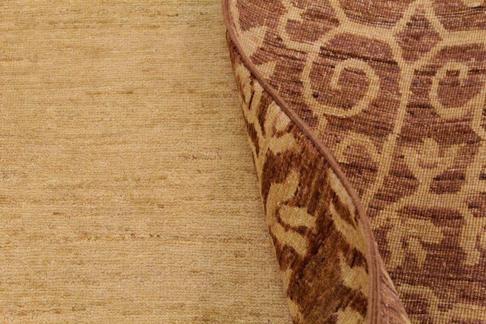 handmade Modern Kafkaz Tan Brown Hand Knotted RECTANGLE 100% WOOL area rug 9' x 12'