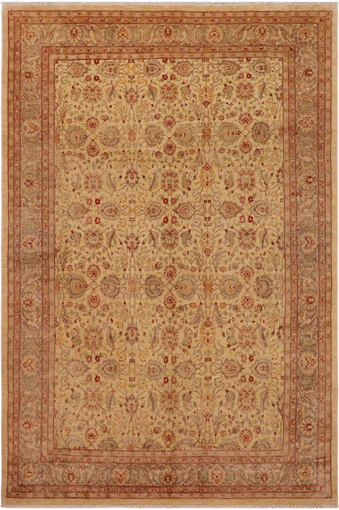 handmade Transitional Kafkaz Tan Brown Hand Knotted RECTANGLE 100% WOOL area rug 9 x 12