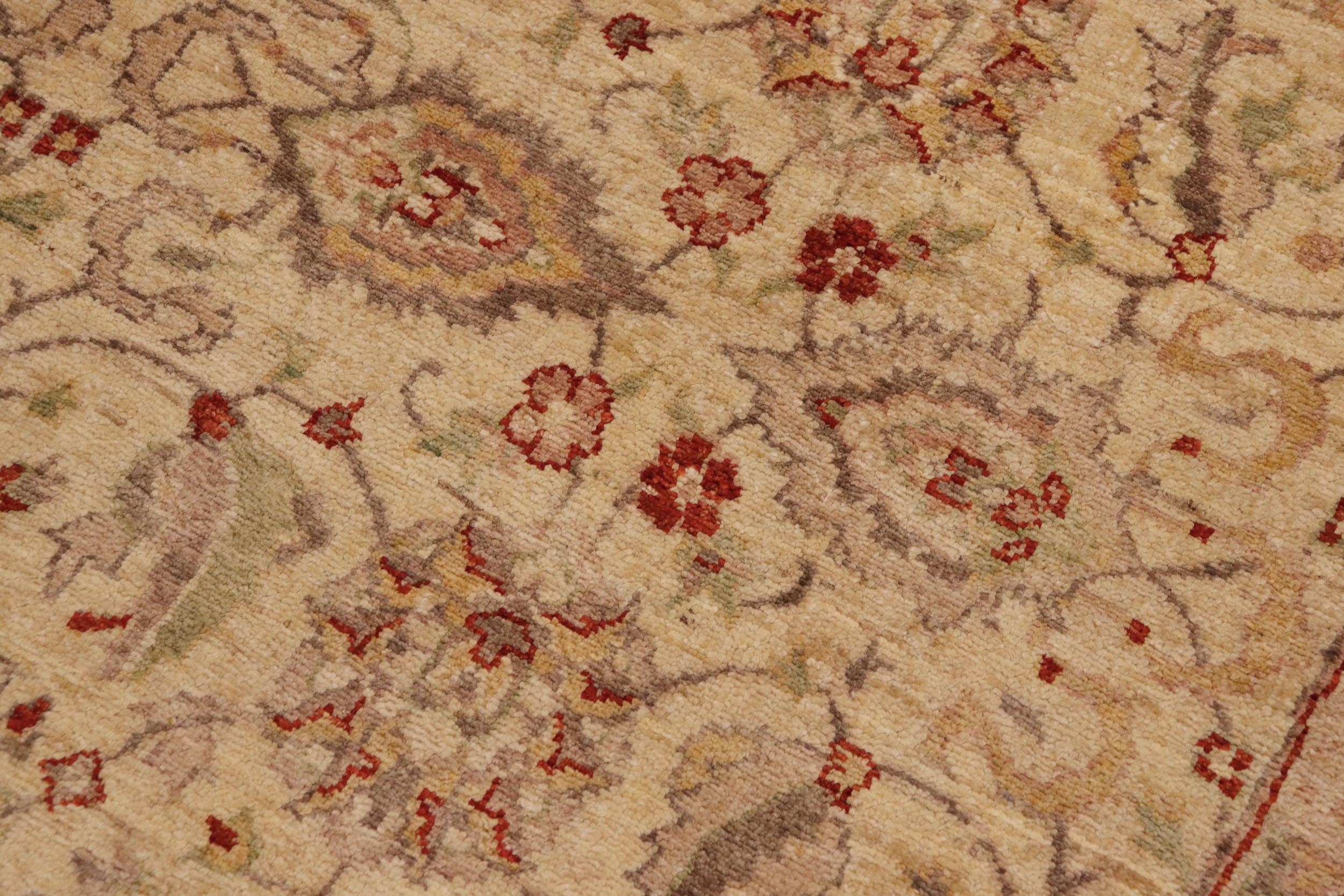 handmade Transitional Kafkaz Tan Brown Hand Knotted RECTANGLE 100% WOOL area rug 9' x 12'
