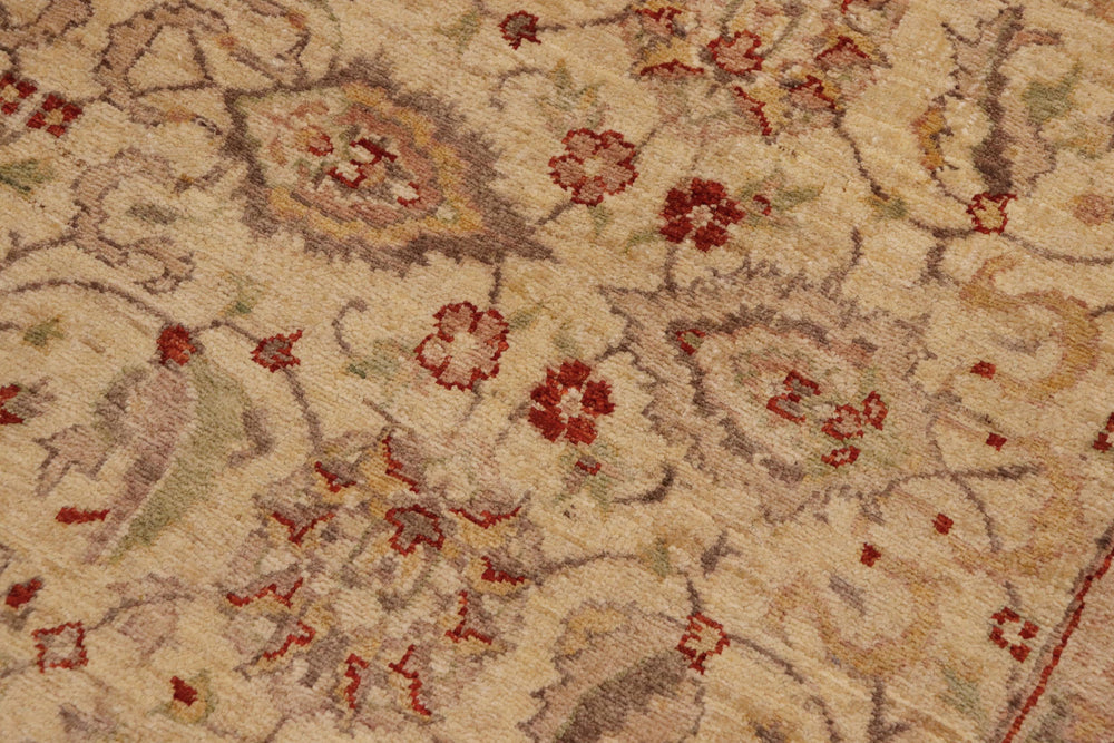 handmade Transitional Kafkaz Tan Brown Hand Knotted RECTANGLE 100% WOOL area rug 9' x 12'