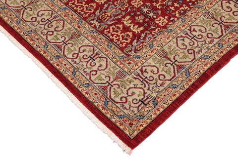 handmade Transitional Kafkaz Red Lt. Green Hand Knotted RECTANGLE 100% WOOL area rug 9' x 12'