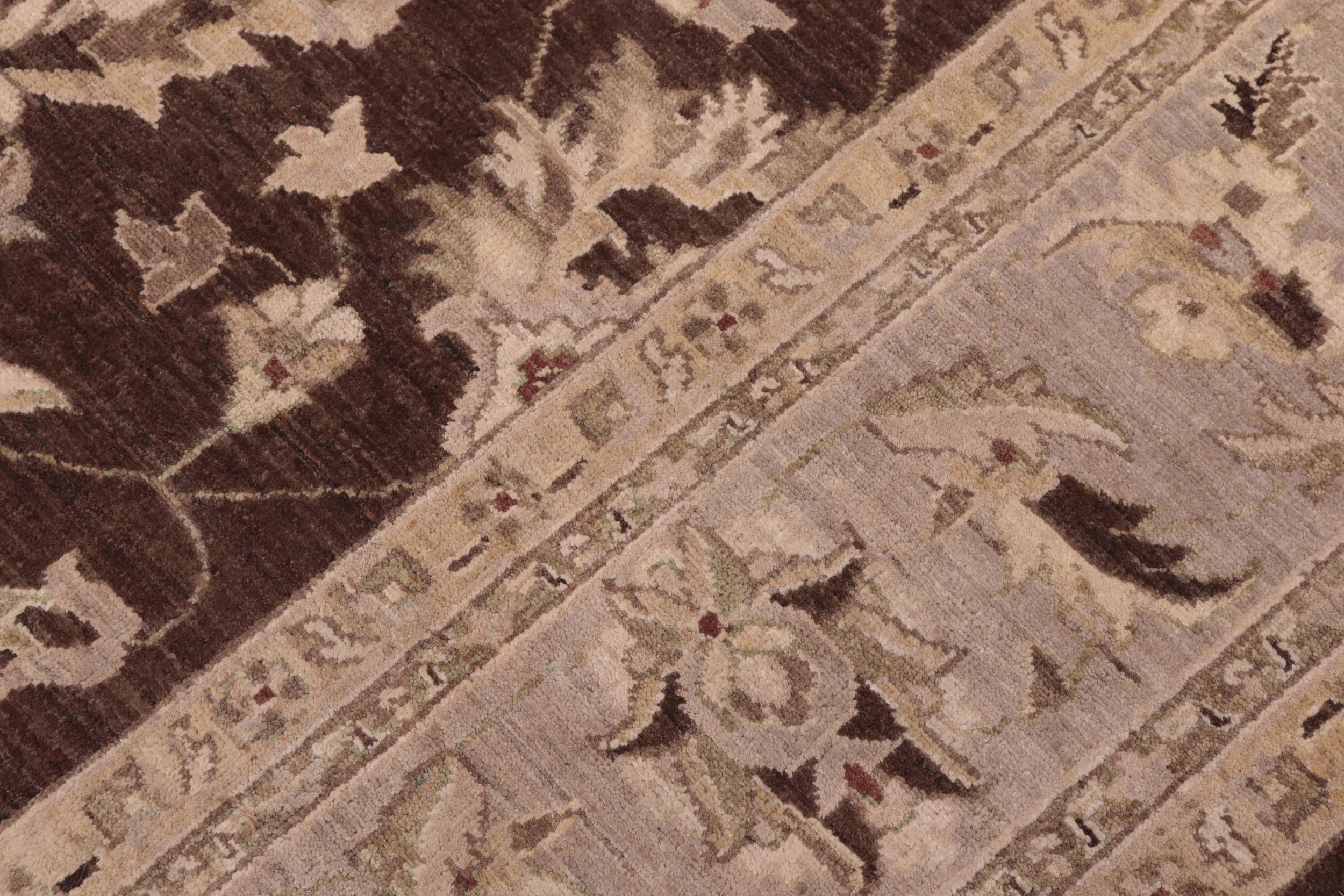 handmade Traditional Kafkaz Brown Lt. Gray Hand Knotted RECTANGLE 100% WOOL area rug 9x12