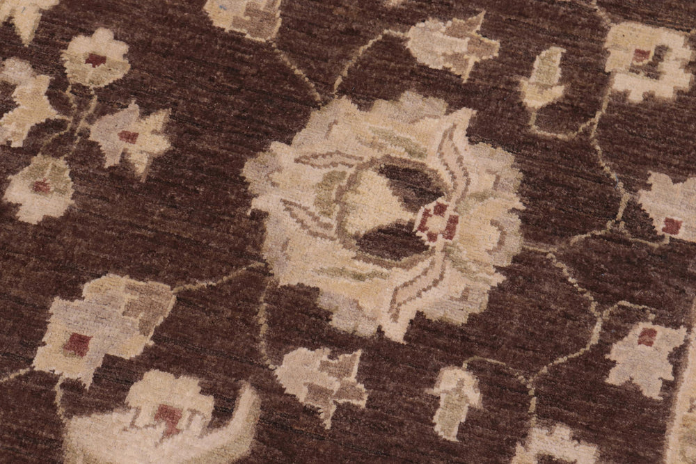 handmade Traditional Kafkaz Brown Lt. Gray Hand Knotted RECTANGLE 100% WOOL area rug 9x12