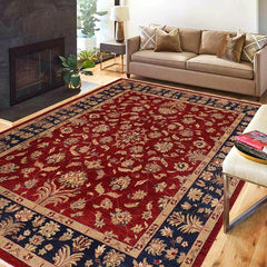 handmade Traditional Kafkaz Red Blue Hand Knotted RECTANGLE 100% WOOL area rug 9 x 12