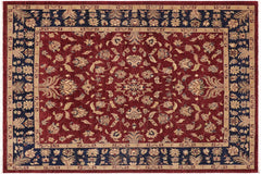 handmade Traditional Kafkaz Red Blue Hand Knotted RECTANGLE 100% WOOL area rug 9x12