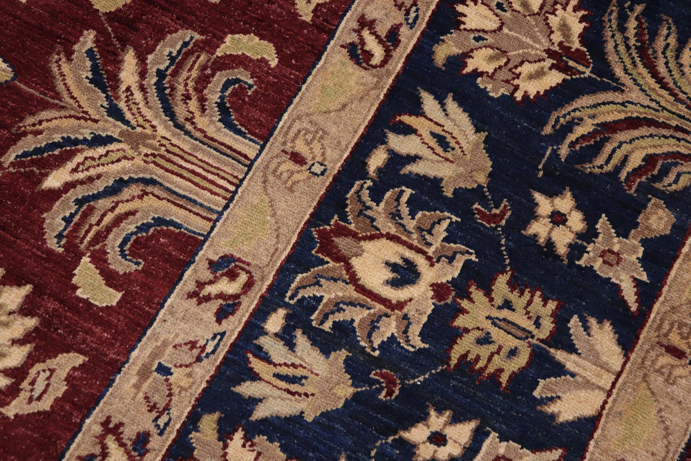 handmade Traditional Kafkaz Red Blue Hand Knotted RECTANGLE 100% WOOL area rug 9x12