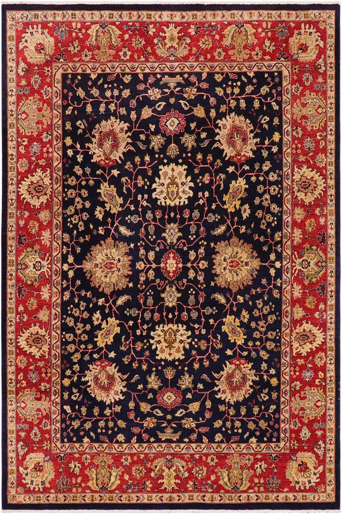 handmade Traditional Kafkaz Blue Red Hand Knotted RECTANGLE 100% WOOL area rug 9 x 12