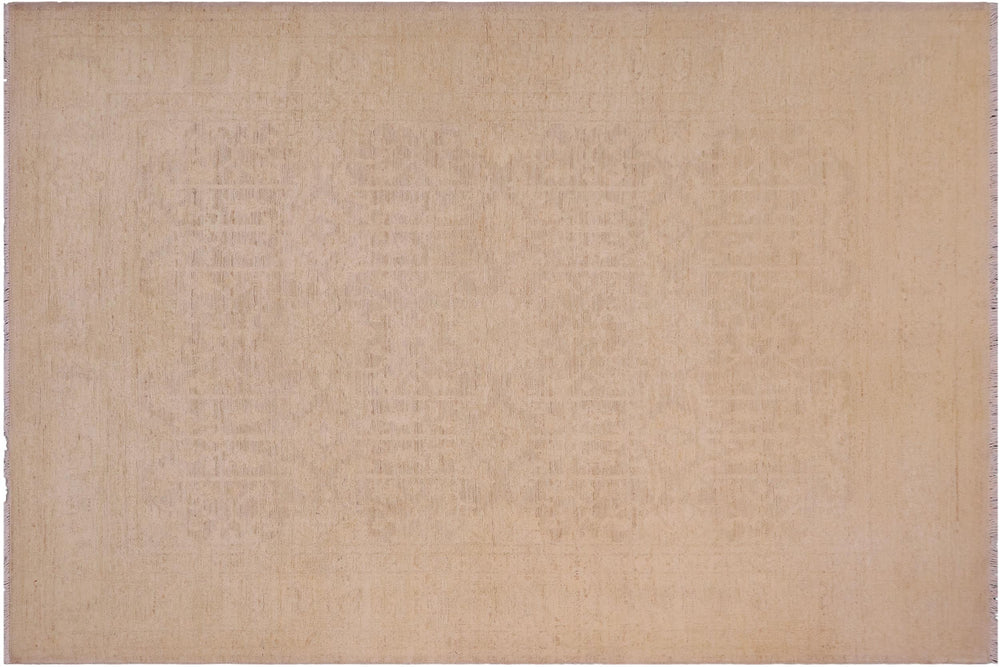 handmade Modern Kafkaz Lt. Gold Gold Hand Knotted RECTANGLE 100% WOOL area rug 5' x 6'