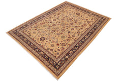 handmade Traditional Kafkaz Beige Blue Hand Knotted RECTANGLE 100% WOOL area rug 9 x 12