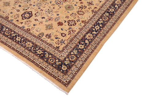 handmade Transitional Kafkaz Beige Blue Hand Knotted RECTANGLE 100% WOOL area rug 9' x 12'
