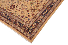 handmade Traditional Kafkaz Beige Blue Hand Knotted RECTANGLE 100% WOOL area rug 9 x 12