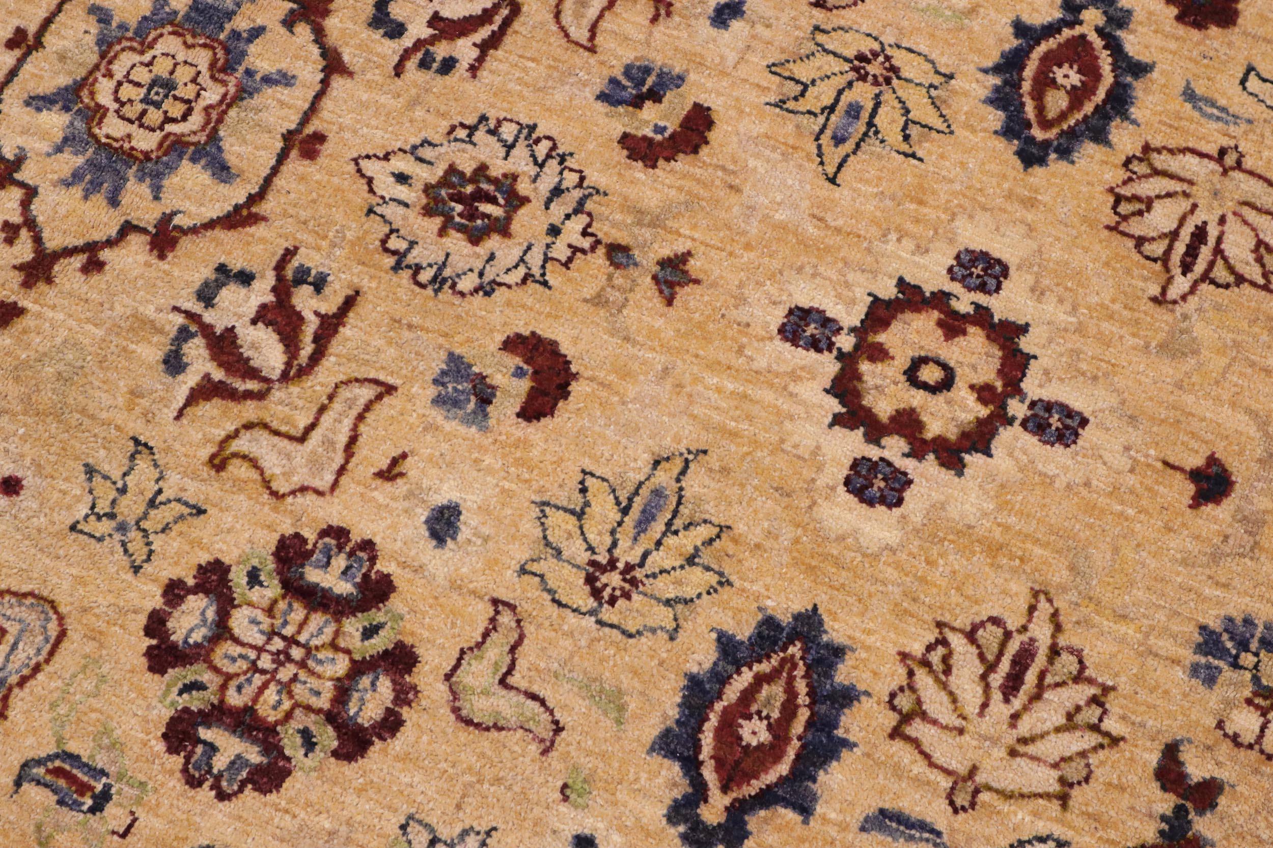 handmade Transitional Kafkaz Beige Blue Hand Knotted RECTANGLE 100% WOOL area rug 9' x 12'