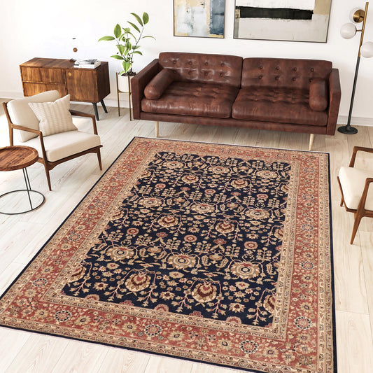 handmade Transitional Kafkaz Blue Brown Hand Knotted RECTANGLE 100% WOOL area rug 9' x 12'