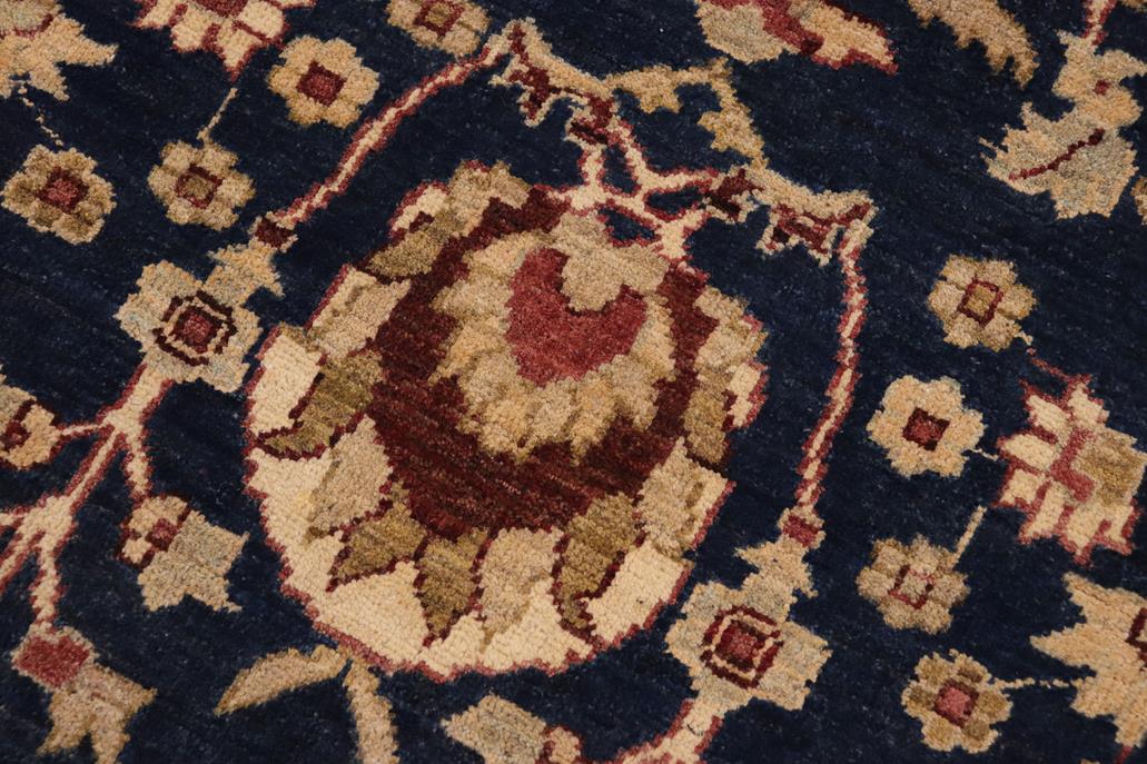 handmade Transitional Kafkaz Blue Brown Hand Knotted RECTANGLE 100% WOOL area rug 9 x 12