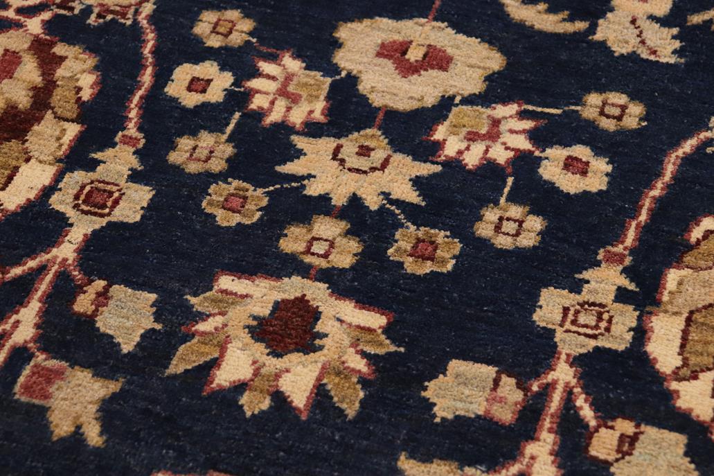 handmade Transitional Kafkaz Blue Brown Hand Knotted RECTANGLE 100% WOOL area rug 9 x 12