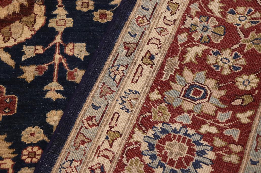 handmade Transitional Kafkaz Blue Brown Hand Knotted RECTANGLE 100% WOOL area rug 9 x 12