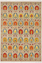 handmade Transitional Kafkaz Beige Red Hand Knotted RECTANGLE 100% WOOL area rug 9 x 11
