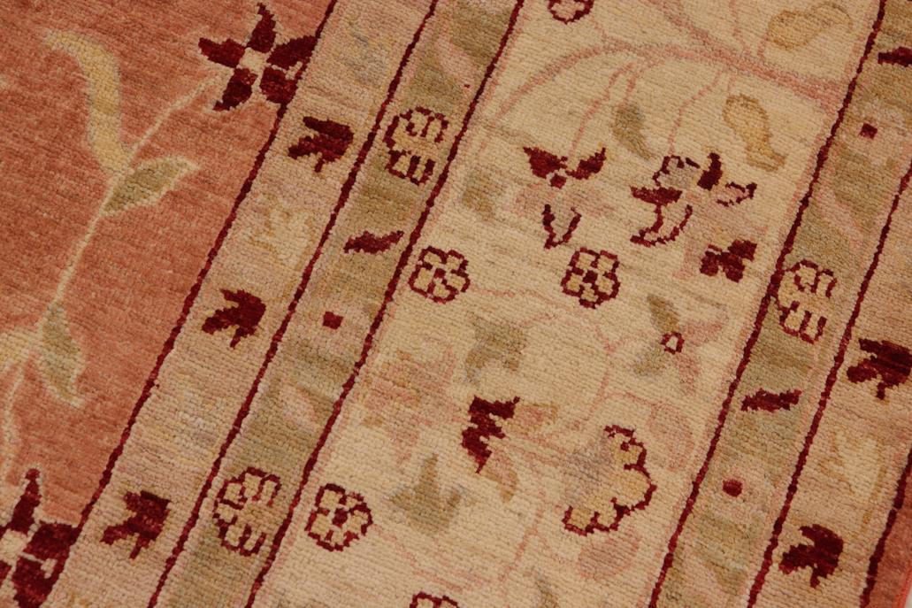 handmade Traditional Kafkaz Peach Tan Hand Knotted RECTANGLE 100% WOOL area rug 9 x 12