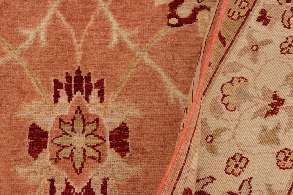 handmade Traditional Kafkaz Peach Tan Hand Knotted RECTANGLE 100% WOOL area rug 9 x 12