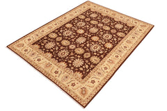 handmade Traditional Kafkaz Brown Beige Hand Knotted RECTANGLE 100% WOOL area rug 8 x 10