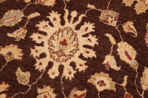 handmade Transitional Kafkaz Brown Beige Hand Knotted RECTANGLE 100% WOOL area rug 8' x 10'