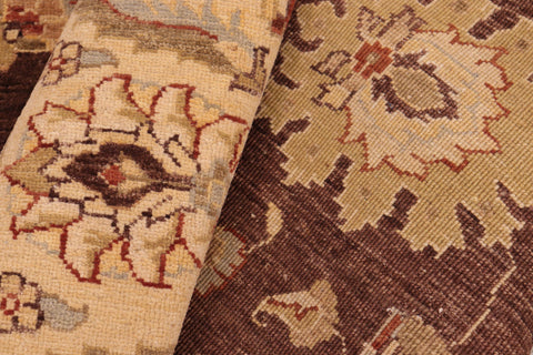 handmade Transitional Kafkaz Brown Beige Hand Knotted RECTANGLE 100% WOOL area rug 8' x 10'