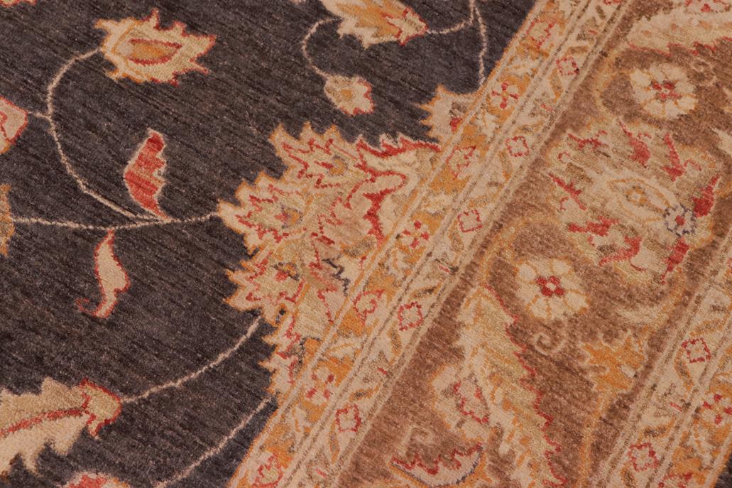 handmade Traditional Kafkaz Charcoal Lt. Brown Hand Knotted RECTANGLE 100% WOOL area rug 8 x 10