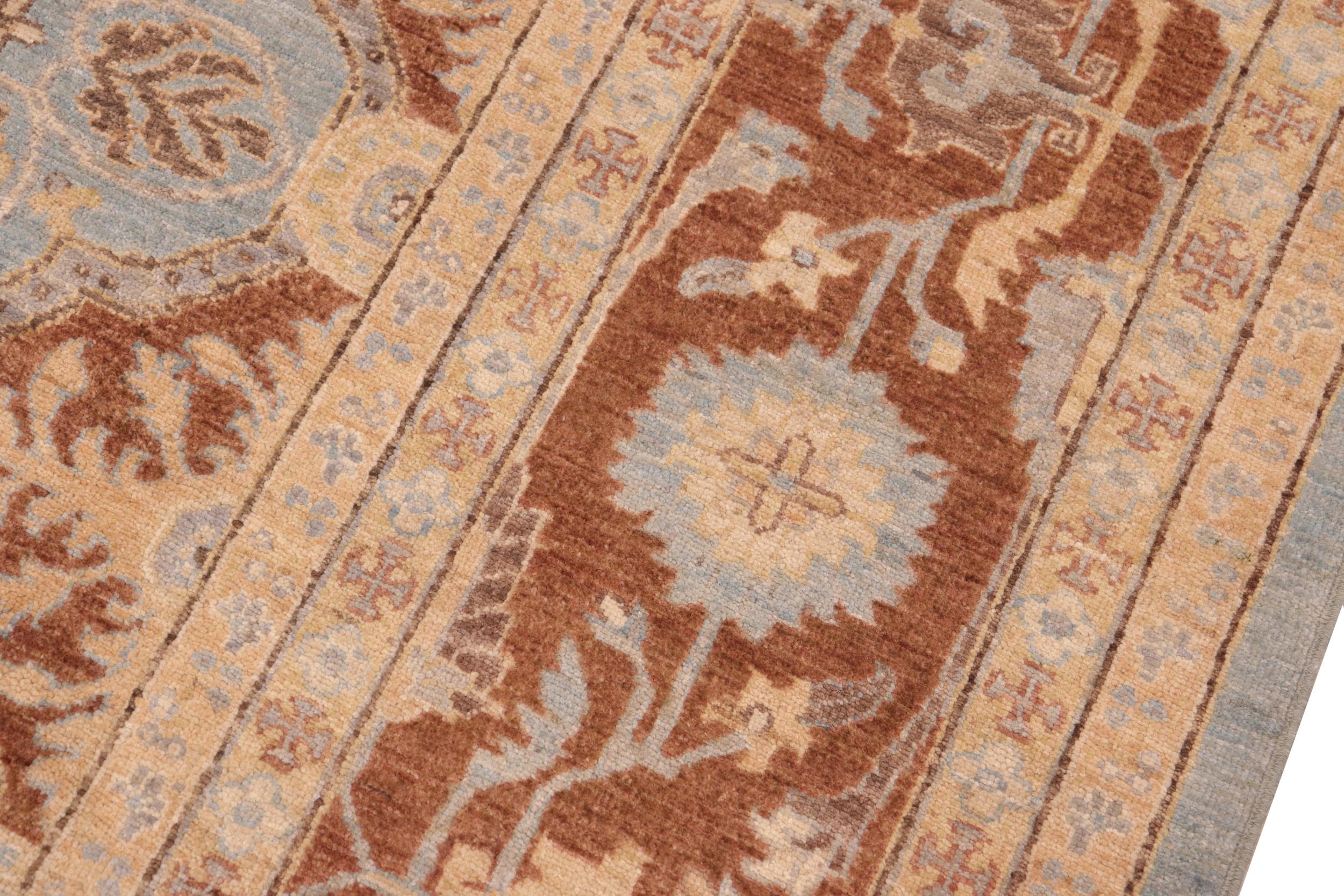 handmade Transitional Kafkaz Lt. Blue Brown Hand Knotted RECTANGLE 100% WOOL area rug 8' x 10'