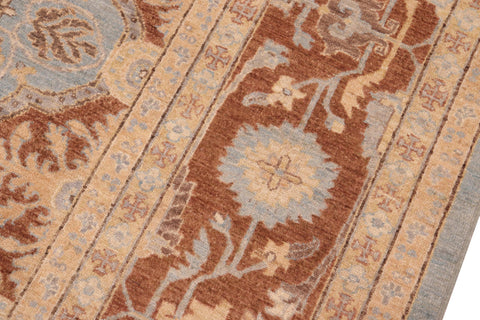 handmade Transitional Kafkaz Lt. Blue Brown Hand Knotted RECTANGLE 100% WOOL area rug 8' x 10'