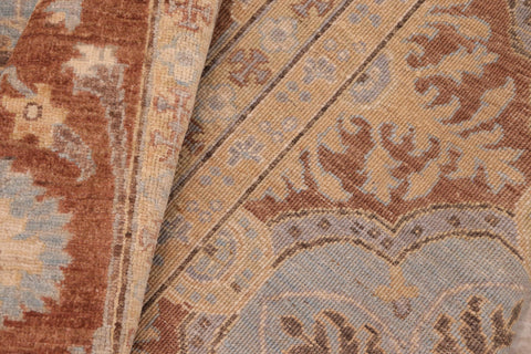 handmade Transitional Kafkaz Lt. Blue Brown Hand Knotted RECTANGLE 100% WOOL area rug 8' x 10'