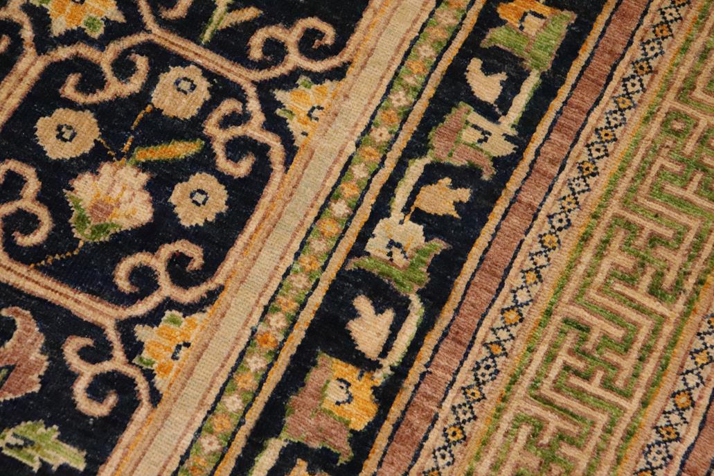 handmade Transitional Kafkaz Blue Green Hand Knotted RECTANGLE 100% WOOL area rug 9 x 11