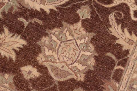 handmade Transitional Kafkaz Brown Beige Hand Knotted RECTANGLE 100% WOOL area rug 8' x 10'