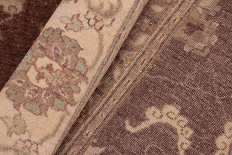 handmade Transitional Kafkaz Brown Beige Hand Knotted RECTANGLE 100% WOOL area rug 8' x 10'