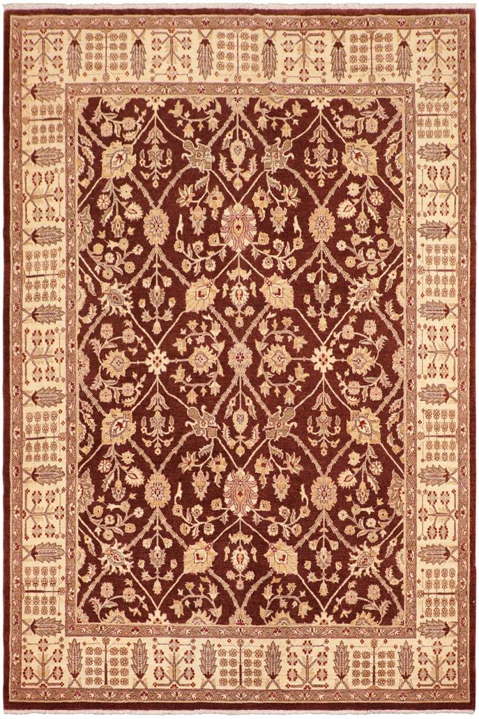handmade Traditional Kafkaz Brown Ivory Hand Knotted RECTANGLE 100% WOOL area rug 8 x 11