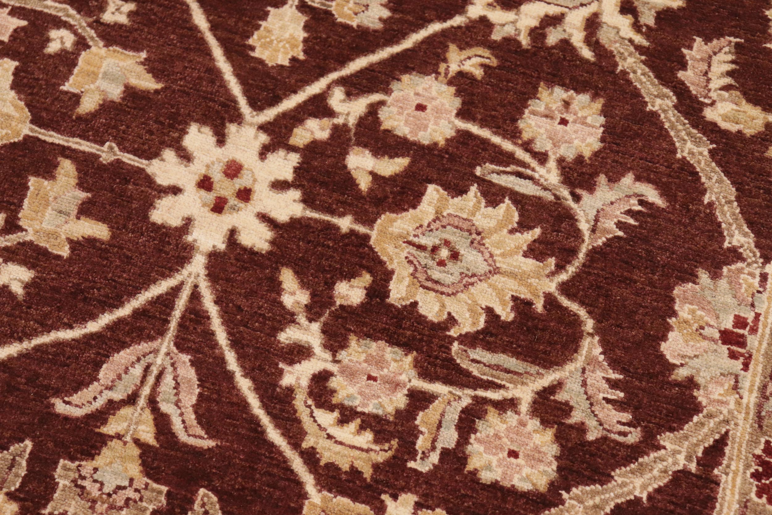 handmade Transitional Kafkaz Brown Ivory Hand Knotted RECTANGLE 100% WOOL area rug 8' x 11'