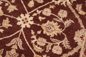 handmade Transitional Kafkaz Brown Ivory Hand Knotted RECTANGLE 100% WOOL area rug 8' x 11'