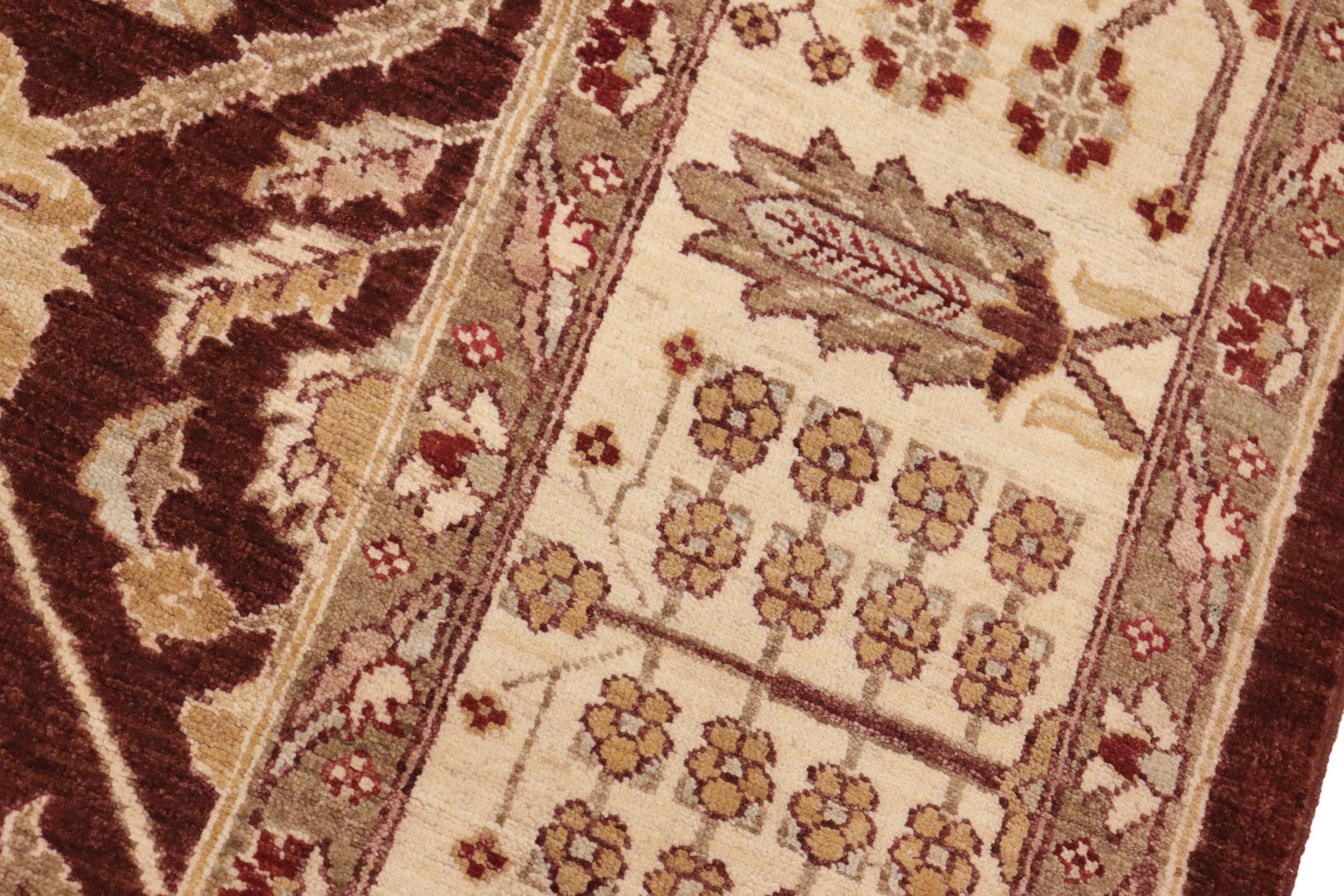 handmade Transitional Kafkaz Brown Ivory Hand Knotted RECTANGLE 100% WOOL area rug 8' x 11'