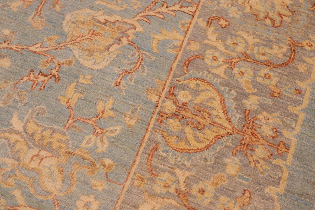 handmade Transitional Kafkaz Lt. Blue Lt. Gray Hand Knotted RECTANGLE 100% WOOL area rug 8 x 10