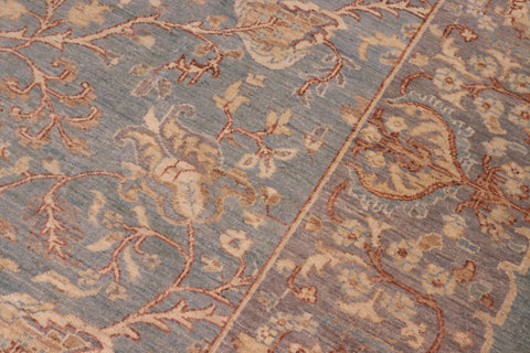 handmade Transitional Kafkaz Lt. Blue Lt. Gray Hand Knotted RECTANGLE 100% WOOL area rug 8' x 10'