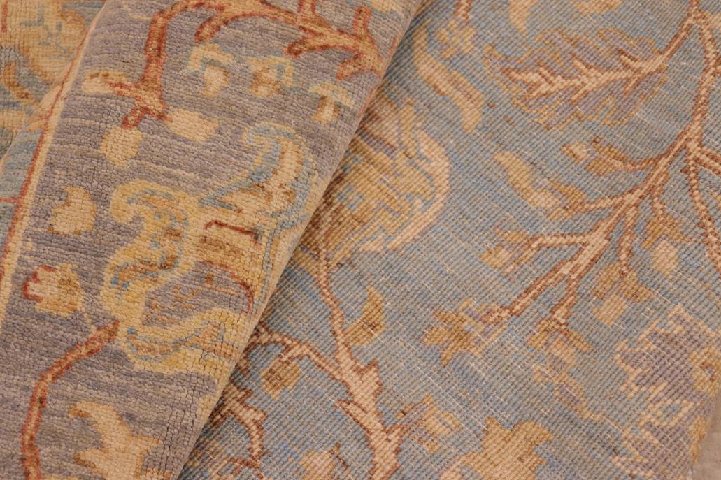 handmade Transitional Kafkaz Lt. Blue Lt. Gray Hand Knotted RECTANGLE 100% WOOL area rug 8 x 10