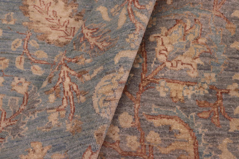 handmade Transitional Kafkaz Lt. Blue Lt. Gray Hand Knotted RECTANGLE 100% WOOL area rug 8' x 10'