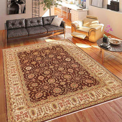 handmade Traditional Kafkaz Brown Beige Hand Knotted RECTANGLE 100% WOOL area rug 9 x 12