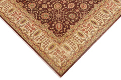 handmade Traditional Kafkaz Brown Beige Hand Knotted RECTANGLE 100% WOOL area rug 9 x 12